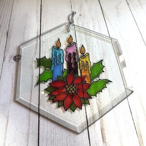 Vintage Verona Vergasi Crystal Illusions Beveled Glass Christmas Ornament 1980